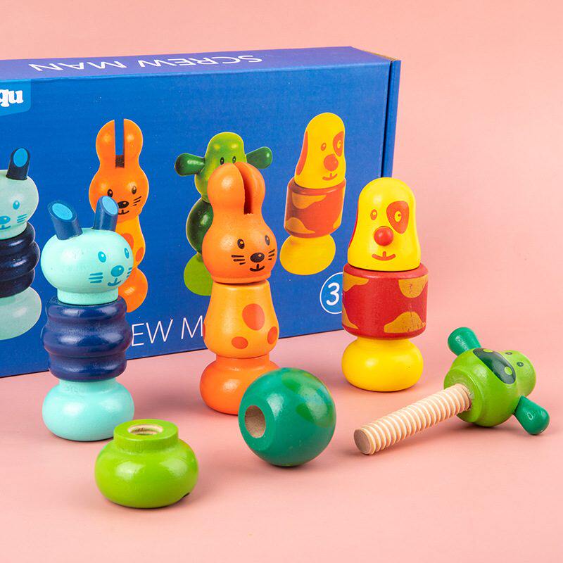 儿童拧螺丝玩具拆装1-2动手组装配对宝宝形状拆卸岁3益智螺母积木