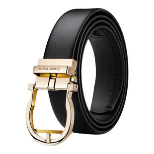 Calermkeens男士皮带男真皮头层纯牛皮自动扣腰带国际大牌