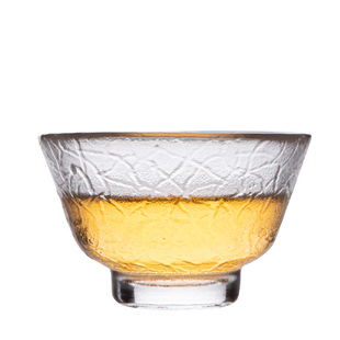 6只装透明耐热带把玻璃小茶杯子家用喝茶 加厚功夫茶具花茶品茗杯