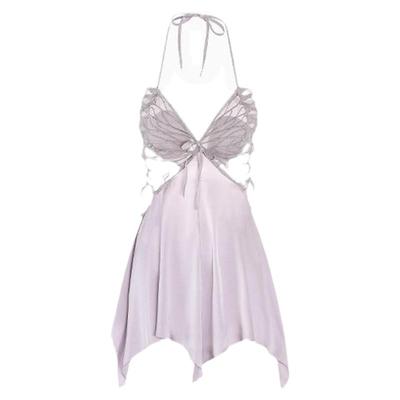 夏季睡裙性感带胸垫纯欲风冰丝