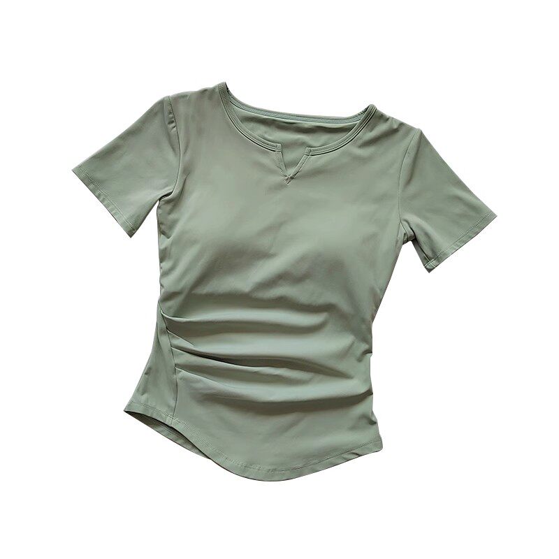带胸垫瑜伽服训练跑步运动短袖