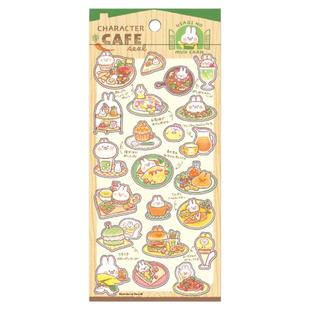 日本mind wave角色咖啡店系列贴纸日式料理店手帐日记相册装饰贴画可爱吱吱豆咕噜猫柴犬人气饮食店手绘图案