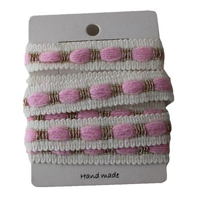 Cottontime 新品小香风跳点织带1.8cm毛线编织撞色带柔软辅料