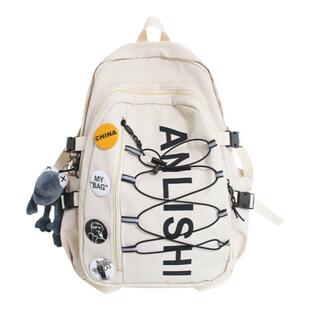 书包男生高中生 美式校园双肩包男学生初中生大容量大学生背包女