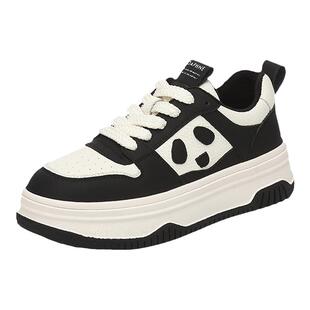 达芙妮加绒二棉鞋女款春秋季2026新款爆款板鞋黑白熊猫鞋子运动鞋