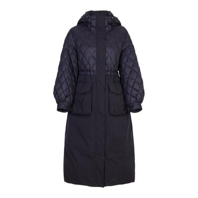 婉甸冬季黑色拼接长款羽绒服1234D38SJ5YX