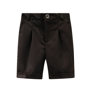 儿童西裤男童黑色短裤夏季学生演出背带西装裤子白礼服藏青校服裤