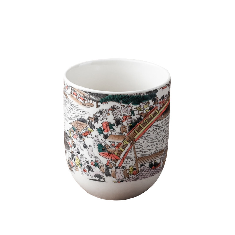 青花复古日式风陶瓷单个茶杯
