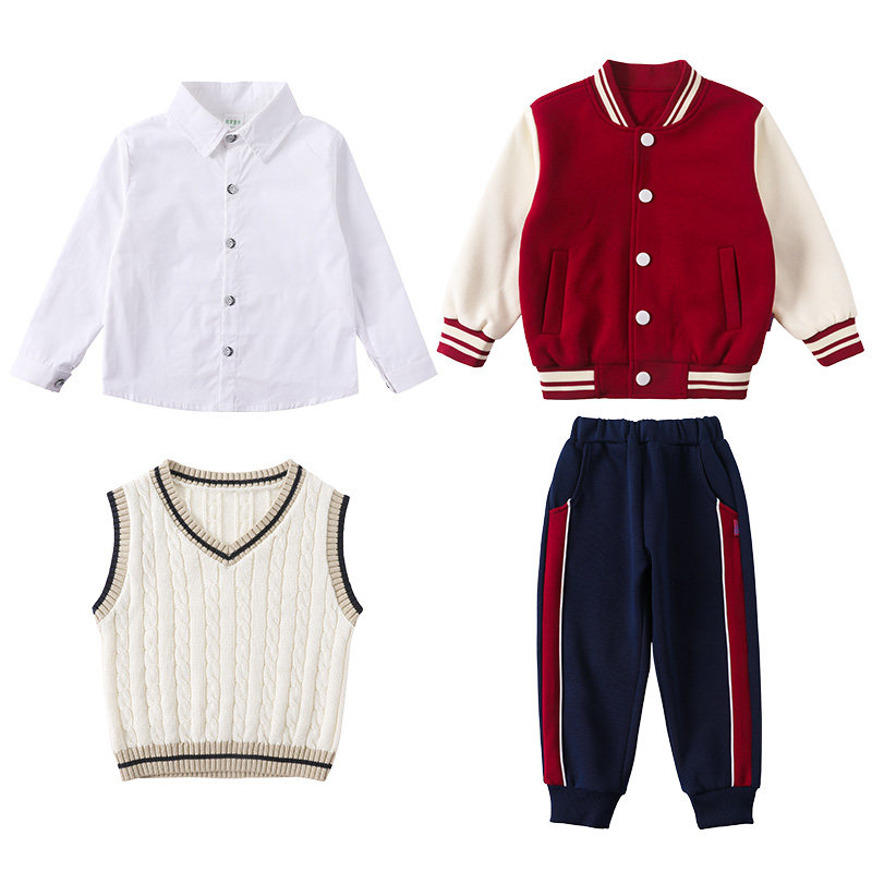 儿童中小学生校服套装男女童春秋棒球服班服三件套幼儿园服四件套