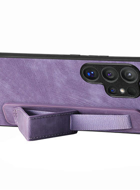 立式腕带适用三星Galaxy S24ultra手机壳支架S23+全包21fe保护壳A71F肤感A25男A55简约A34硅胶note20防摔套女