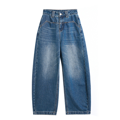 TOFOD 弯弯裤again 切割腰线 土耳其加绒牛仔裤宽松休闲裤香蕉裤