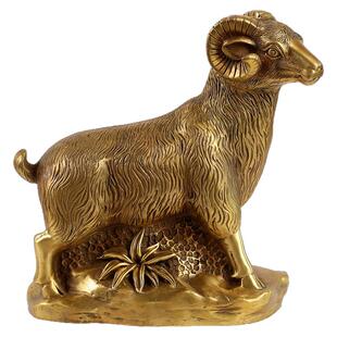 皇轩纯黄铜羊摆件金钱羊铜工艺品居家饰品摆设礼品生肖羊属羊礼物