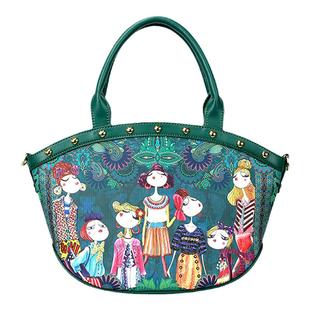 卡秀小众原创设计印花手提包2025春夏新款百搭女包时尚单肩斜挎包