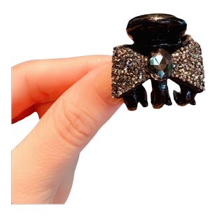 很有质感~闪钻黑银抓夹精致小号刘海碎发一字发夹复古头饰女边夹