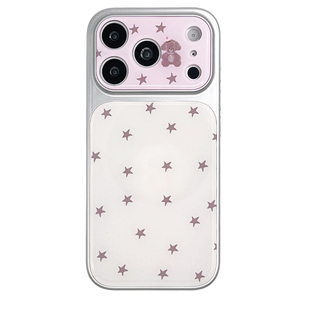kaia 甜美ins风温柔粉棕星星滴胶适用苹果17promax手机壳iphone16pro新款16女17pro创意15pro全包防摔手机套