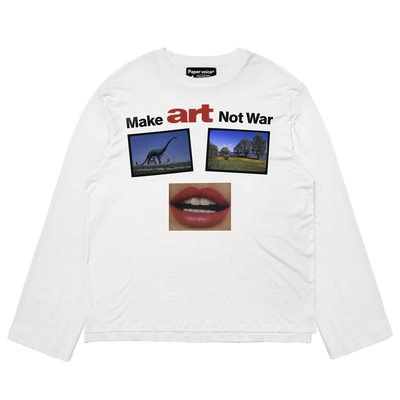 Paper voice艺术战争长袖T恤美式复古cleanfit风格无性别垂坠感