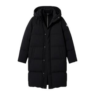 【黑标鹅专柜同款】鸭鸭羽绒服中长款女款过膝连帽小个子冬季外套