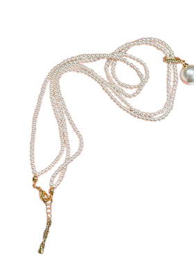 珍珠项链女时尚双层叠戴设计