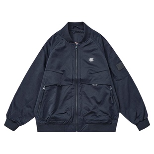 美式黑色休闲飞行员夹克男士2026春季新款宽松大码棒球服工装外套