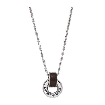 Armani阿玛尼鹰标银环男士项链 转运珠时尚轻奢送男友生日礼物