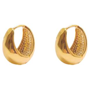 卖耳环的老大爷 时尚简约冷淡风水滴圈圈耳环个性高级金属感耳扣