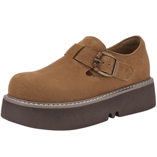 热风厚底勃肯鞋女2026年春季新款百搭增高休闲鞋小个子复古女鞋子