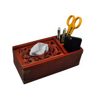中式红木遥控器收纳盒实木纸巾盒创意客厅多功能抽纸盒桌面收纳盒