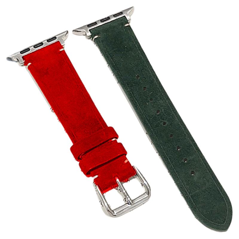 壳里斯iwatch表带S10圣诞秋冬真皮绒皮S5拼色S6小众新款s9适用SE2苹果Applewatch手表S8高级感S7男女款Ultra2