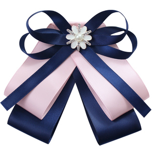 领花头花套装银行领结女职业建行农行空姐邮政商务工装衬衣领饰品