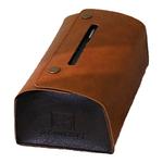 石澜家用桌面纸巾收纳盒复古牛皮纹高档纸抽盒客厅书房美式纸巾盒