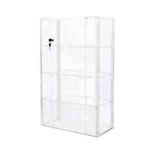 亚克力展示柜有机玻璃塑料盒子玩具模型精品透明柜带锁展示架收纳