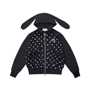 54YS兔耳朵韩系波点抽身口袋短款外套通勤百搭校园简约流行