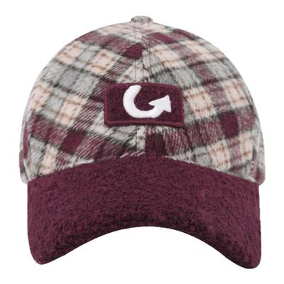 自制英伦格纹拼接显脸小鸭舌帽