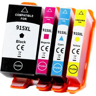 适用惠普915XL墨盒原装8010 8012带芯片8020 8022 8026 8028 8018 hp officejet pro915黑色彩色打印机墨水盒