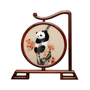 苏州绣美摆件中式客厅摆台双面绣桌面台屏特色刺绣纪念礼物送领导