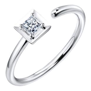 PROMESSA周生生小方糖18K白色黄金钻石戒指90802R