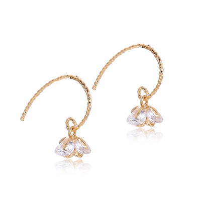 日系通勤ol优雅日常小花朵水钻