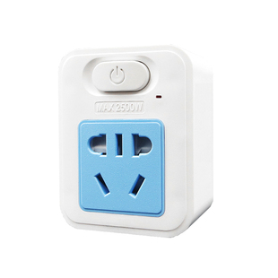 家用空调热水器三叉转换插座16a带开关转接头三脚孔转二插孔带灯