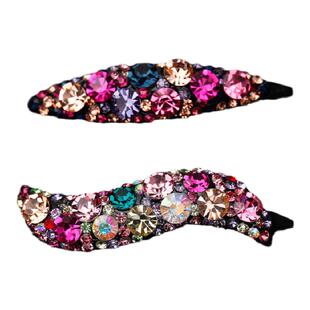 边夹女侧边2025新款韩国精致镶钻月亮手工一字卡子发夹刘海夹前额