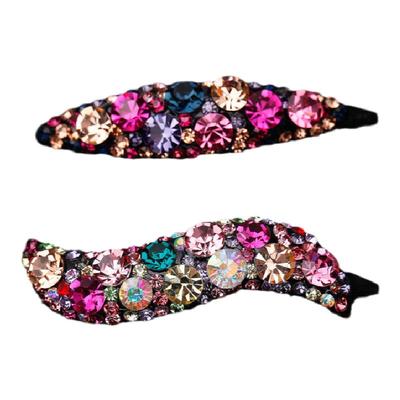 韩国镶钻月亮手工一字前额刘海夹