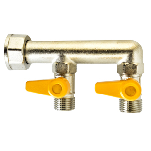 燃气表专用F型三通阀天然煤气不锈钢波纹管带开关4分活接阀门家用