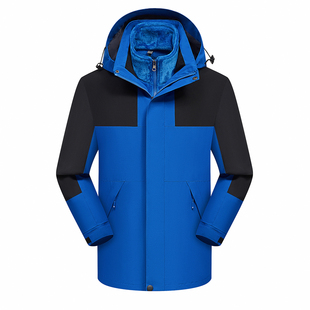 秋冬冲锋衣工作服定制加绒加厚三合一可拆卸工装厂服外套印字logo