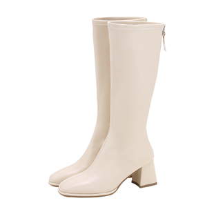 小码女靴313233长筒靴高跟33码34粗跟瘦瘦靴小个子不过膝长靴显高