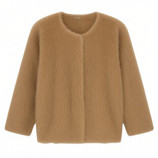 独特绝美厚外套过冬轻奢皮毛一体短外套女小个子韩系气质