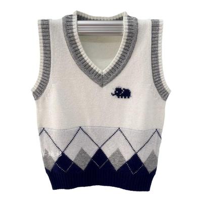 秋冬男童套头背心羊绒衫马甲休闲