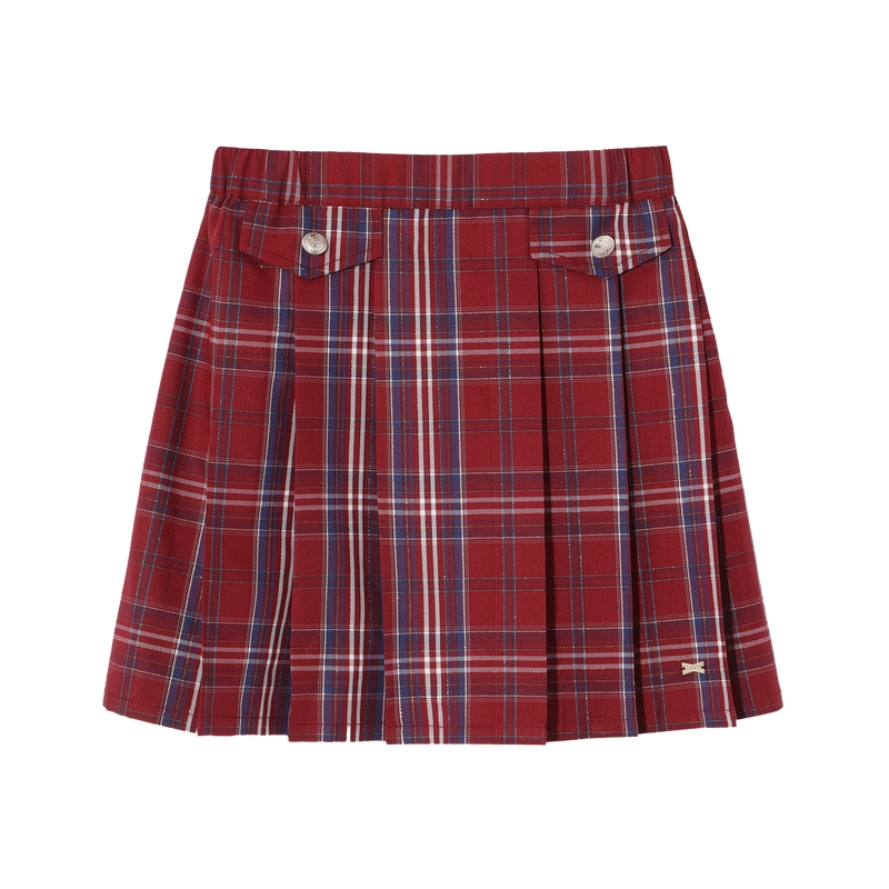 POLOWALK童装女童半裙2025新品女童半裙设计感中大童格纹公主裙