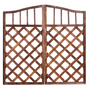 室外防腐木栅栏门花园庭院带门户外院子田园围栏网格篱笆木门实木