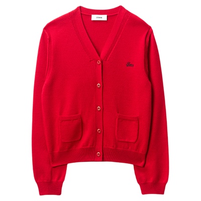 ETHOR秋冬女士LOGO刺绣针织开衫