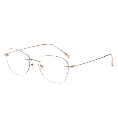 明月超韧MR超轻钛架无框眼镜女近视度数康耐特防蓝光感猫眼蝶形镜
