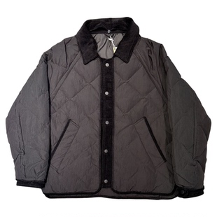 2025冬季可拆卸翻领菱形格羽绒服男潮牌青年休闲保暖白鸭绒外套潮